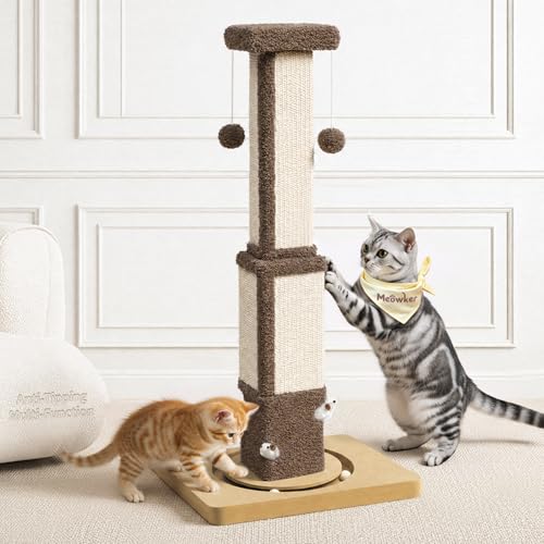 33.8" Tall Sisal Vertical Cat Scratching Post for Indoor