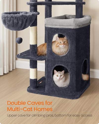 Cat Tree Indoor (L (21"L x 18"W x 60"H) / Dark Gray)