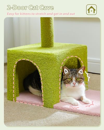 Flower Cat Tree with Large Metal Frame Hammock (35" Upgraded Flower Cat Tree / Pink)