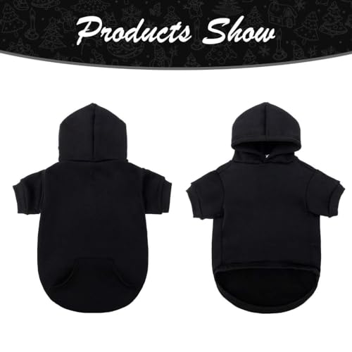 Dog Hoodie for Large Medium Small Dogs (Black / Small)