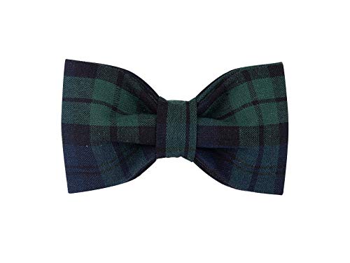 Christmas Dog and Cat Collar with Bow Pet Gift Adjustable Soft and Comfy Bowtie Collars for Small Medium Large Dogs XX (XX-Small / green plaid)