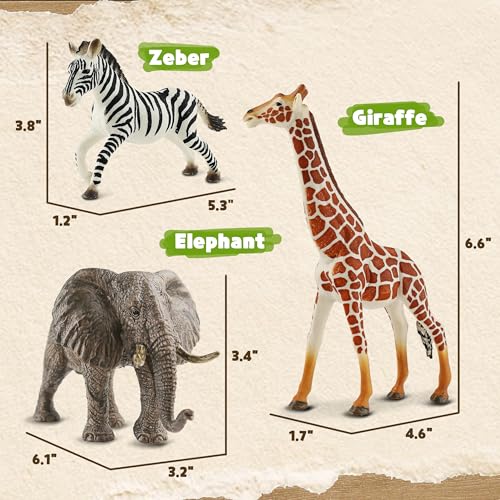 6PCS Safari Animal Figure Toys for Kids 3 (6-PC Safari Animal Figures Set)