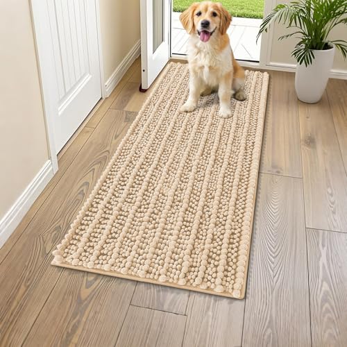 Dog Door Mat for Muddy Paws 47x24 (Layered-Beige / 47"X24")