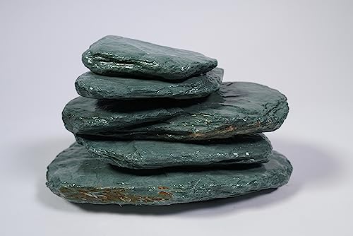 River Slate Stone 18lb Natural Aquarium Rocks for Fish Tank Decor (15 River Slate Stone(3-9 inches,18lbs))