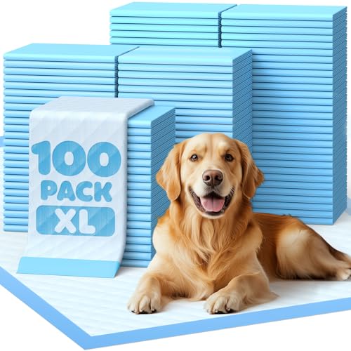 Puppy Pads for Dogs (Blue / 34" x 28" (100 Packs))