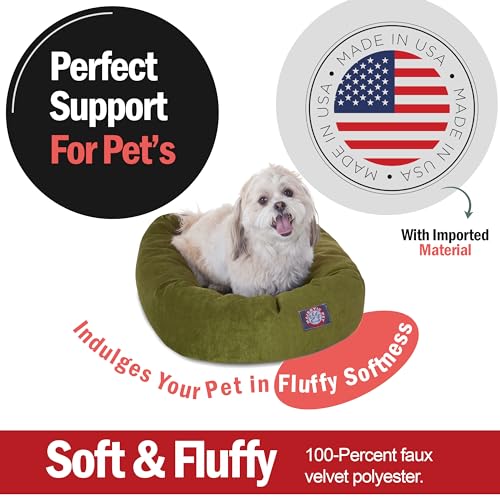 Villa 24 Inch Shredded Memory Foam Dog Bed for Small Sized Dog 24x19x7 Inch (Fern)