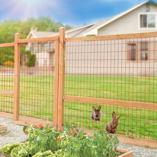 Red PVC Coated Welded Wire Fence 36" x 50' Roll (Red / 2''x4'' 14GA 36''x50')