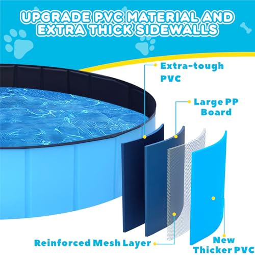 Foldable Dog Pool (L-48" / Blue)