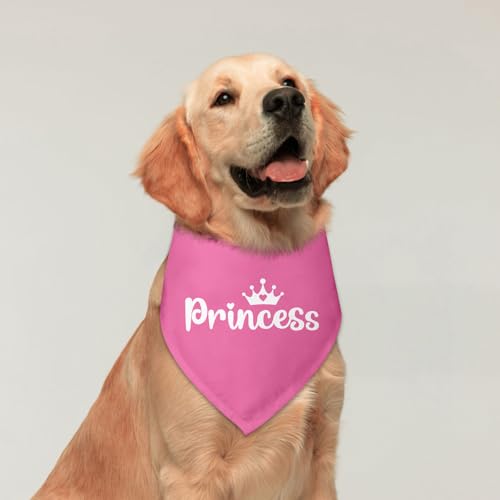 Princess Dog Bandana Dog Birthday Girl Bandana Dogs Pink Funny Gender Reveal Pet Accessories for Pet Lovers Gifts Scarf for Small Medium Dogs & Cats (O)