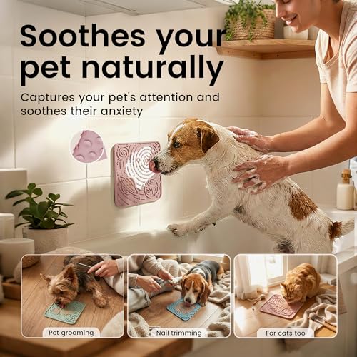 Lick Mat for Dogs&Cats (Mars&Coral / 5.9"L x 5.9"W)