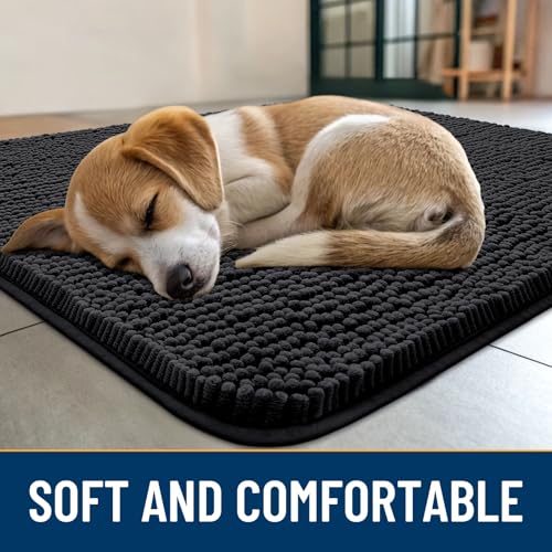 Dog Door Mat for Muddy Paws 47x24 (Black / 47"X24")