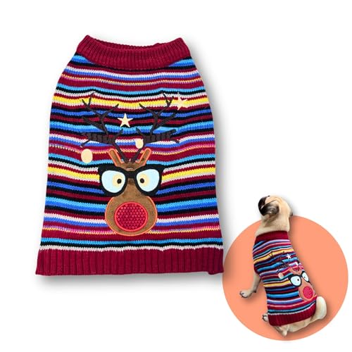 Cute Sweater for Dogs and Cats Soft Flannel Pet Outfit Warm and Cozy Animal Hoodie Small to Large Pet Clothes for Halloween Parties and Everyday Wear (Large)