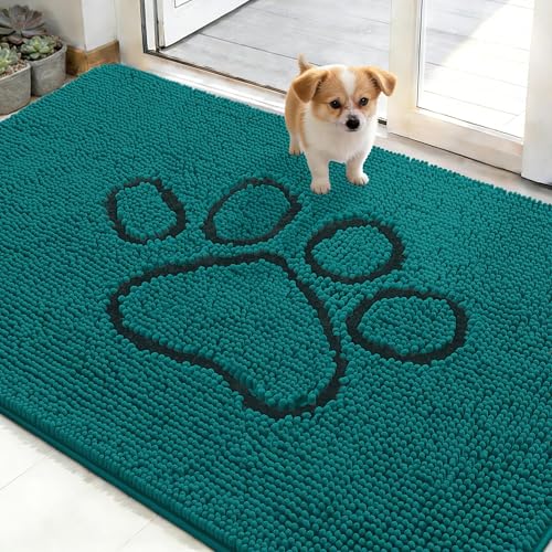 Dog Door Mat for Muddy Paws 48x30 (Lake Blue / 48" X 30")