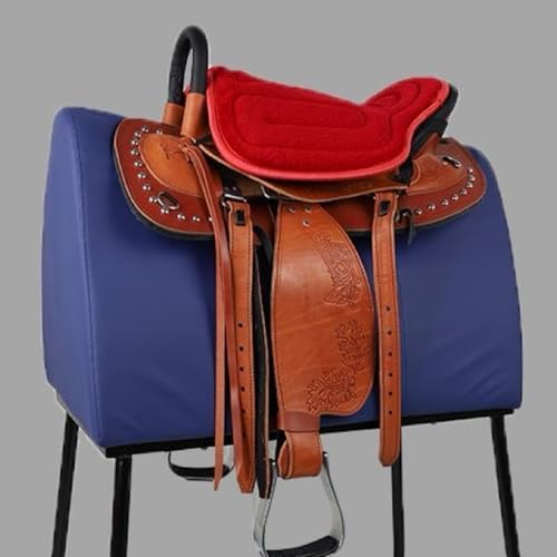 Horse Saddle Cushion Western Long Saddle Pad Horse Riding Seat Saddle Cushion Pad (50X40cm / Red style)