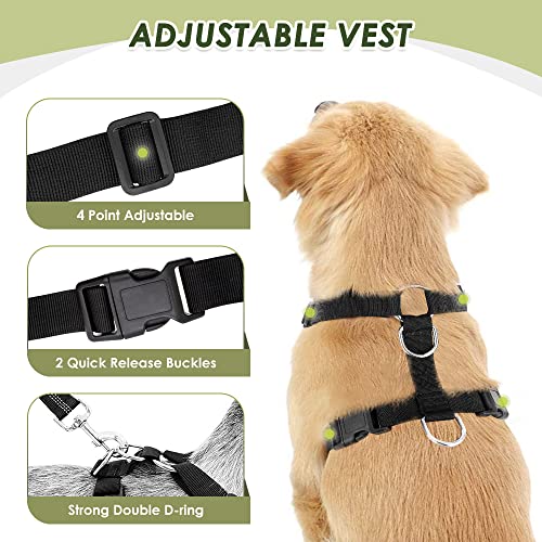 Dog Seat Belt and Harness for Car (Green / XX-Small)