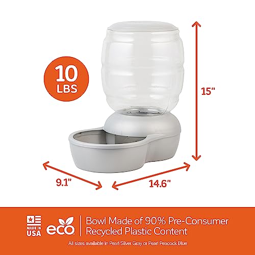 Replendish Pearl White 10 lb Dog Cat Feeder (Pearl Silver Grey / 10 LB)