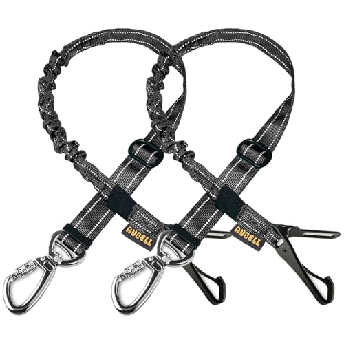 Dog Seat Belt for Car (Set Black+Black)