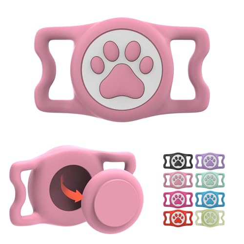 Waterproof Airtag Dog Collar Holder for Apple Air Tag (Pink)
