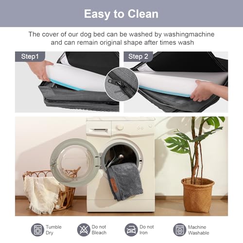 Dog Beds for Small Dogs (Fluffy Style-Dark Grey / M(35"x23"x3"))