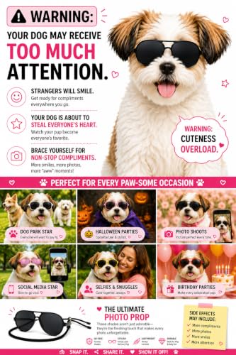 G029 Dog Cat Pet Aviator Sunglasses Glasses for Small Breeds up to 15lbs (Small, Up to 15lbs, Pink)