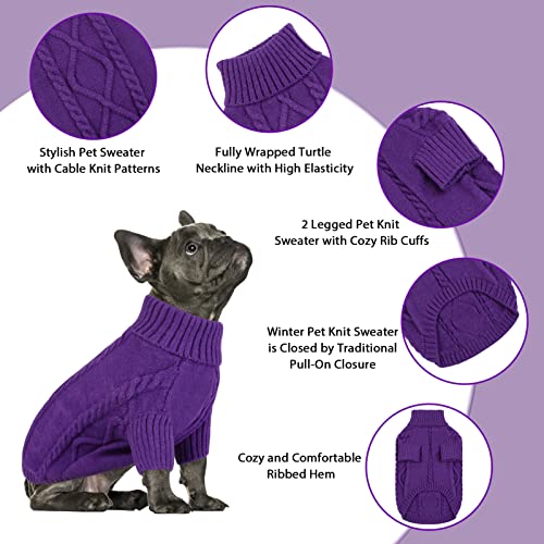 Small Dog Sweater for Small Dogs Girl (Small / Purple)