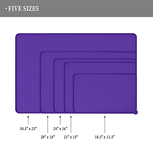 Silicone Pet Feeding Mat (Purple / 24" x 16")
