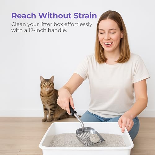 Metal Cat Litter Scoop (17" x 5.6" / Silver Metal (Black Foam Handle))