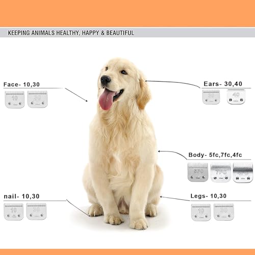 2PC 7FC Blade Dog Grooming Blade Compatible with Andis Dog Clipper (2pc 7fc:1/8''(3.2mm))