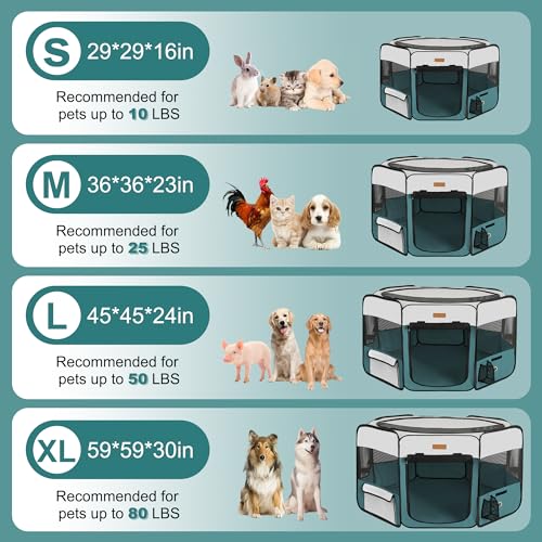 Portable Dog Playpen (X-Large / Blue)