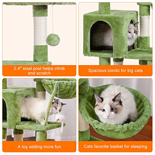 Cat Tree with Toy (Green / 43.3 inch)