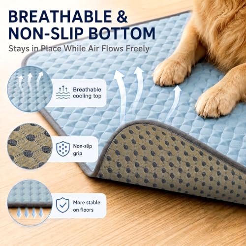 Summer Dog Cooling Mat for Medium Dogs (Blue / 36"L x 23"W(Medium))