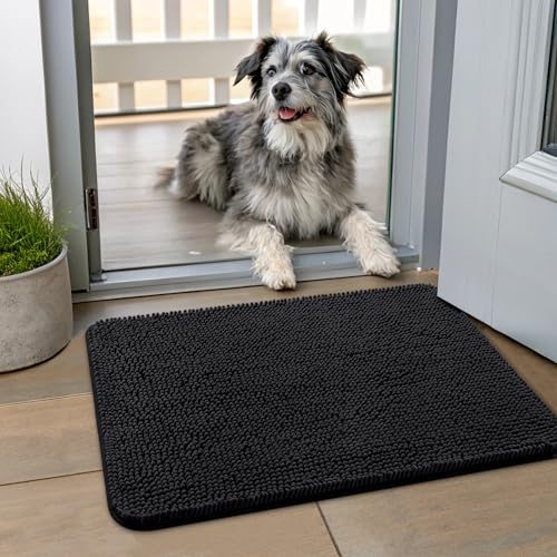 Dog Door Mat for Muddy Paws 24x16 (Black / 24"X16")