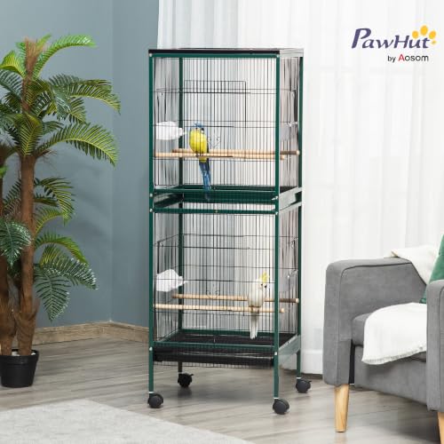 Large Bird Cage 1.7 ft. Width for Wingspan 55" (Green)
