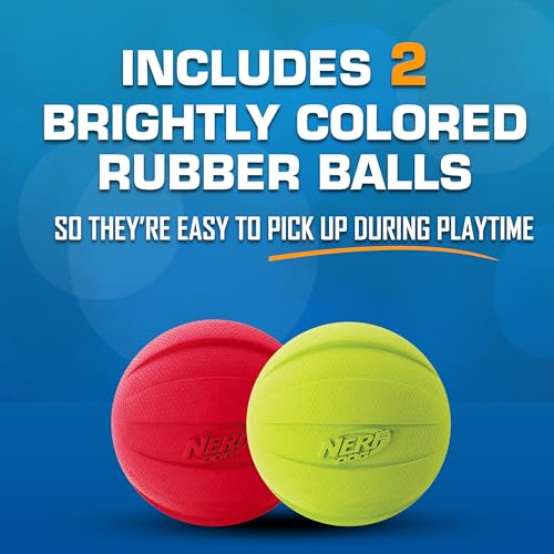 Classic Squeak Ball Outdoor Dog Toy (Green/Red / 1 Count (Pack of 2) / 2-Pack)