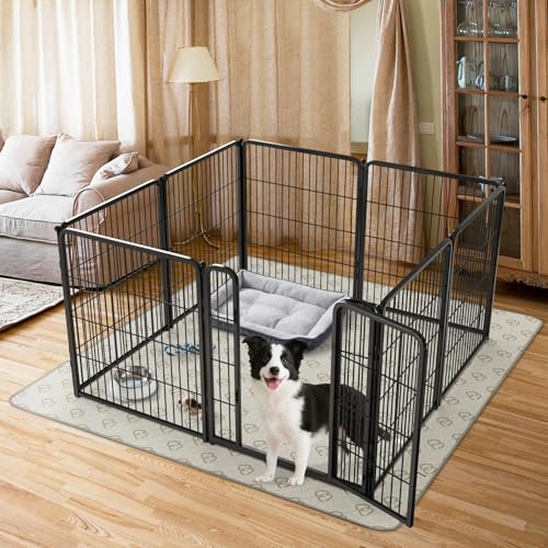 Homeplus Indoor Dog Playpen with Washable Pee Pad (Black / 32"H)