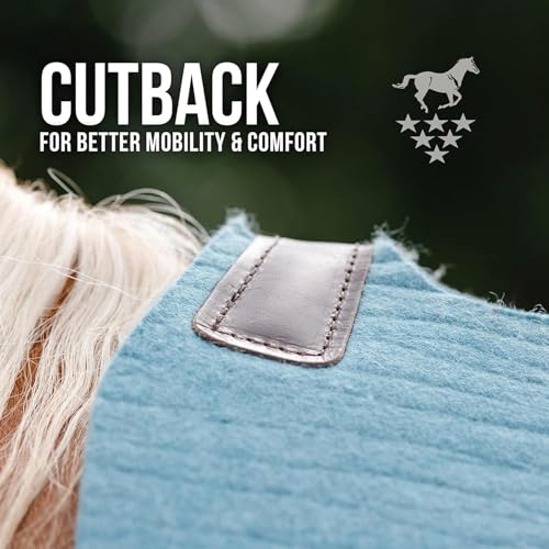 100% Steam Pressed Wool Felt Western Saddle Pad (31" x 32" x 1" / Pacific Blue)