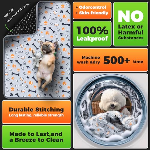 Washable Pee Pads for Dogs (Gray / 34 x 21")