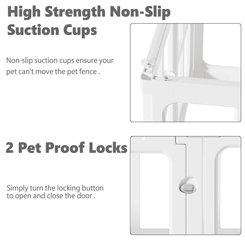 Clear Acrylic Dog Playpen with Door (Window Shape Panel White / 23.6" Height)