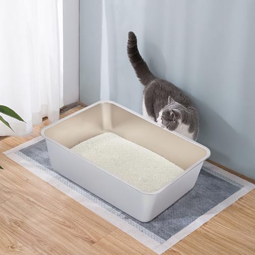 Stainless Steel Litter Box (23.6" L x 15.7" W x 8" H)