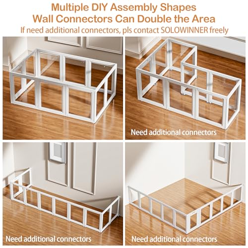 Clear Acrylic Dog Playpen Transparent Dog Playpen Indoor (White / 24"H)