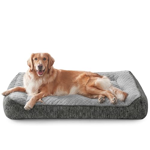 XL Orthopedic Dog Bed for Large Dogs (XL(42"L x 30"W x 8.5"Th) / Light Grey)