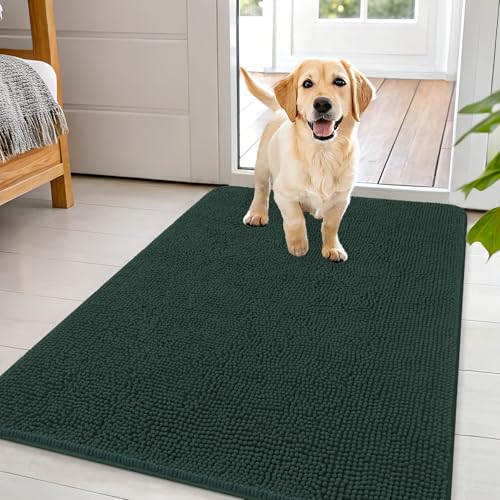 Dog Door Mat for Muddy Paws 44x32 (Blackish Green / 44" X 32")