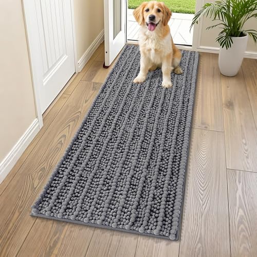 Dog Door Mat for Muddy Paws 40x24 (Layered-Dark Grey / 40"X24")