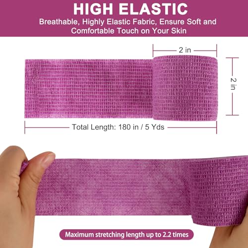 24 Pack Self Adhesive Bandage Wrap (Purple / 2 Inch)