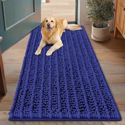 Dog Door Mat for Muddy Paws 48x30 (Layered-Navy Blue / 48"X30")
