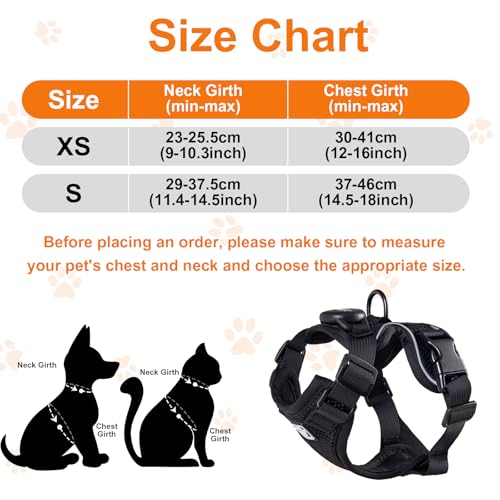 Cat Harness and Leash for Walking (XS / Black)