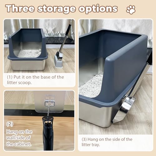 Cat Litter Scoop Deep Shovel (Long Handle-For long particles / Silver)