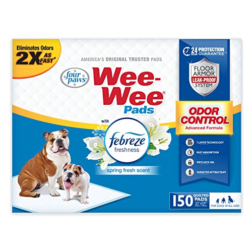 Wee Wee Odor Control Dog Pee Pads with Febreze Freshness (150 Count)