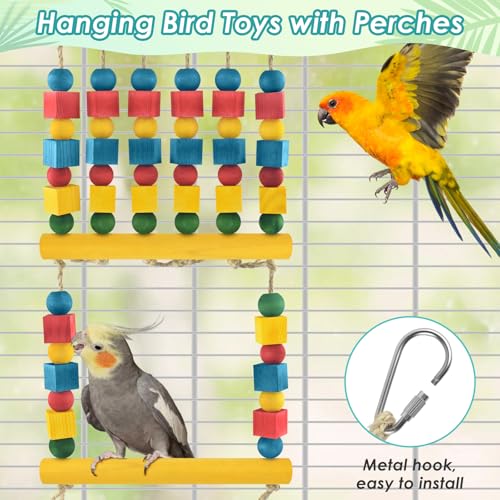 Bird Toys Parrot Chew Swing Toy with Perches Stand