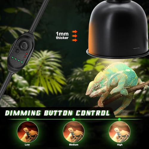 Reptile Light Fixture with Dimming Switch and Timer (5.5inch-2pcs)